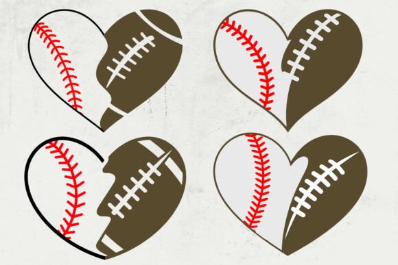 Baseball Heart SVG Graphics for Crafts Branding