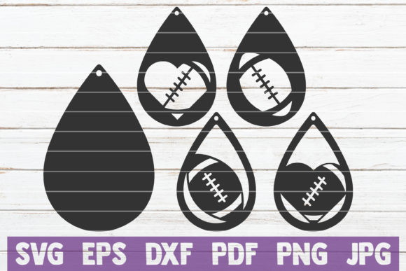Football Earrings Cut Files Sport Graphics for Crafts Branding