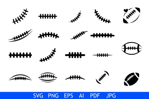 Football Lace Stitch Vector Set: Graphics & Crafts Asset Review