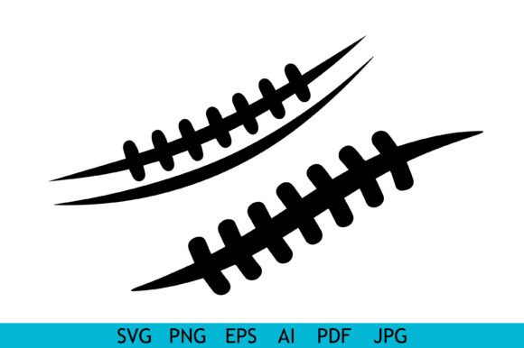 Football Lace Stitching Elements Set: Graphics & Crafts