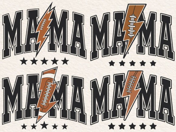 Football Mama Lightning Star Design: Graphics & Crafts for Blogs