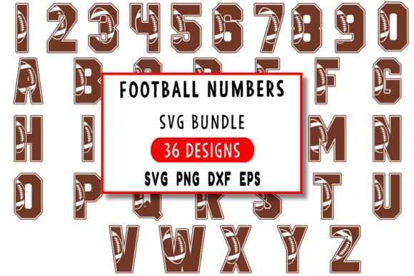 Football Numbers SVG PNG: Sports Font Graphics for Crafts & Publishing