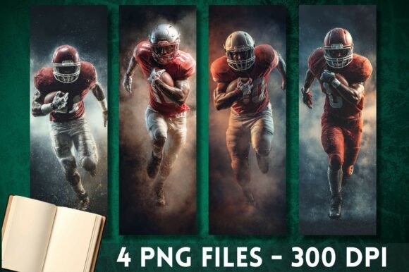 Football Player Dynamic Action Bookmark: Graphics & Crafts for Publishers