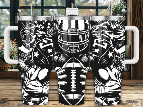 Football Player Tiger Wrap Graphics for Local Crafts Branding