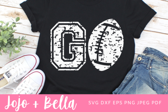 Football SVG Graphics for Crafts: Grunge Go Football Design
