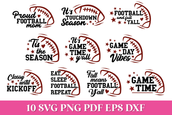 Football SVG Quotes Pack: Graphics for Crafts & Content