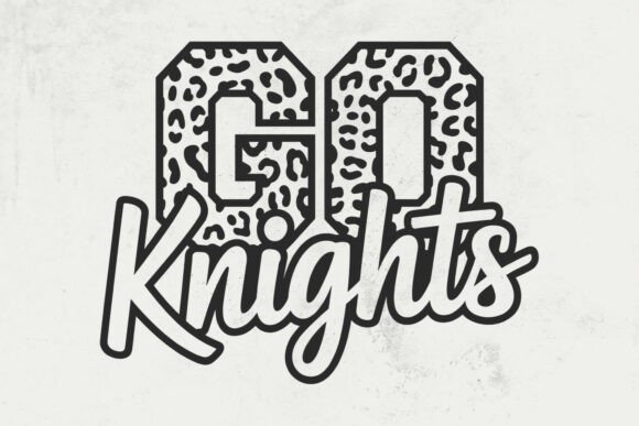Go Knights Leopard & Football Graphics for Crafts