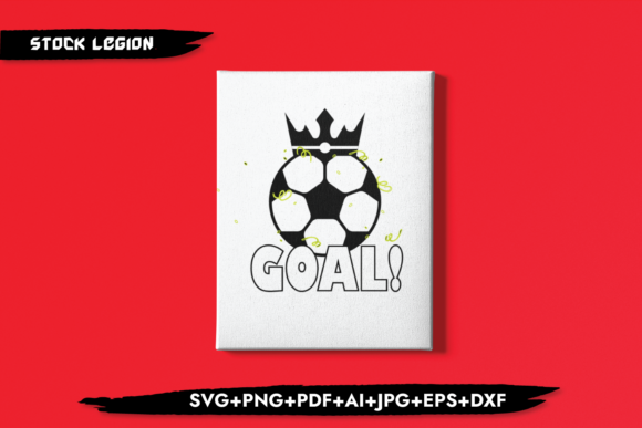 Goal Football: A Crown-Worthy Design for Soccer Embroidery