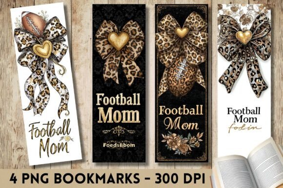 Leopard Bow Heart Football Mom Bookmark Graphics & Crafts Review