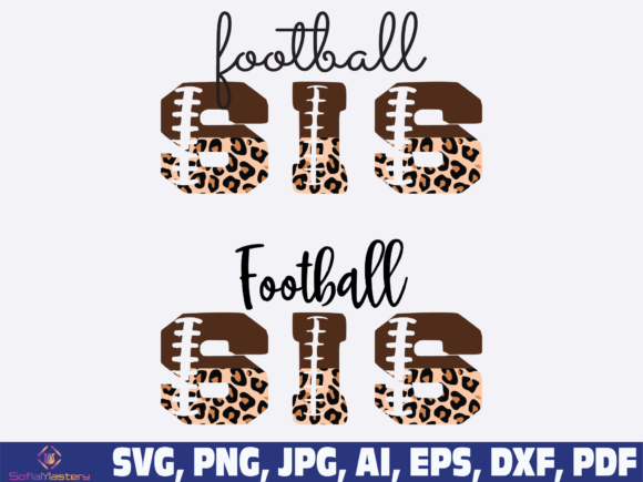 Leopard Football Sister Graphics for Crafts