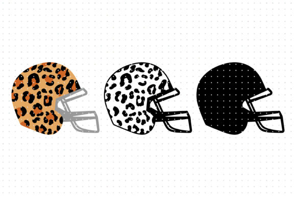 Leopard Print Football Helmet SVG in Graphics and Crafts