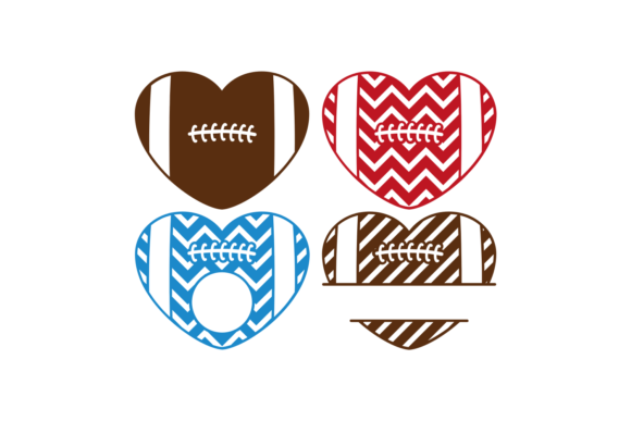 Patterned Football Monogram Frames for Graphics & Crafts