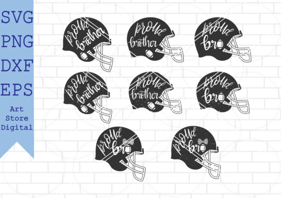 Proud Brother Football Helmet SVG for Crafts & Graphics