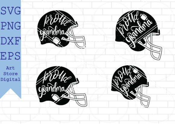 Proud Grandma Football Helmet SVG Graphics for Crafts