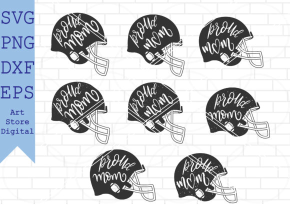 Proud Mom Football Helmet SVG Files for Crafts & Graphics