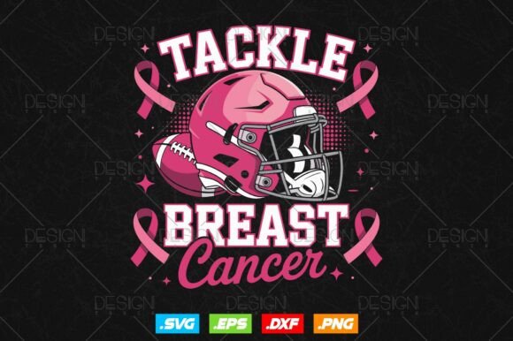 Tackle Breast Cancer Football Helmet Svg: Graphics and Crafts Design